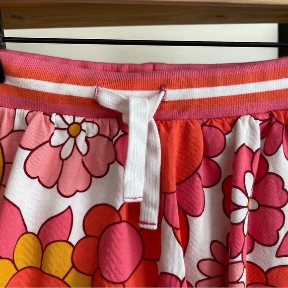 Mini Boden Pink Yellow Orange Retro Floral Printed Jersey Skort Skirt - Picture 13 of 13